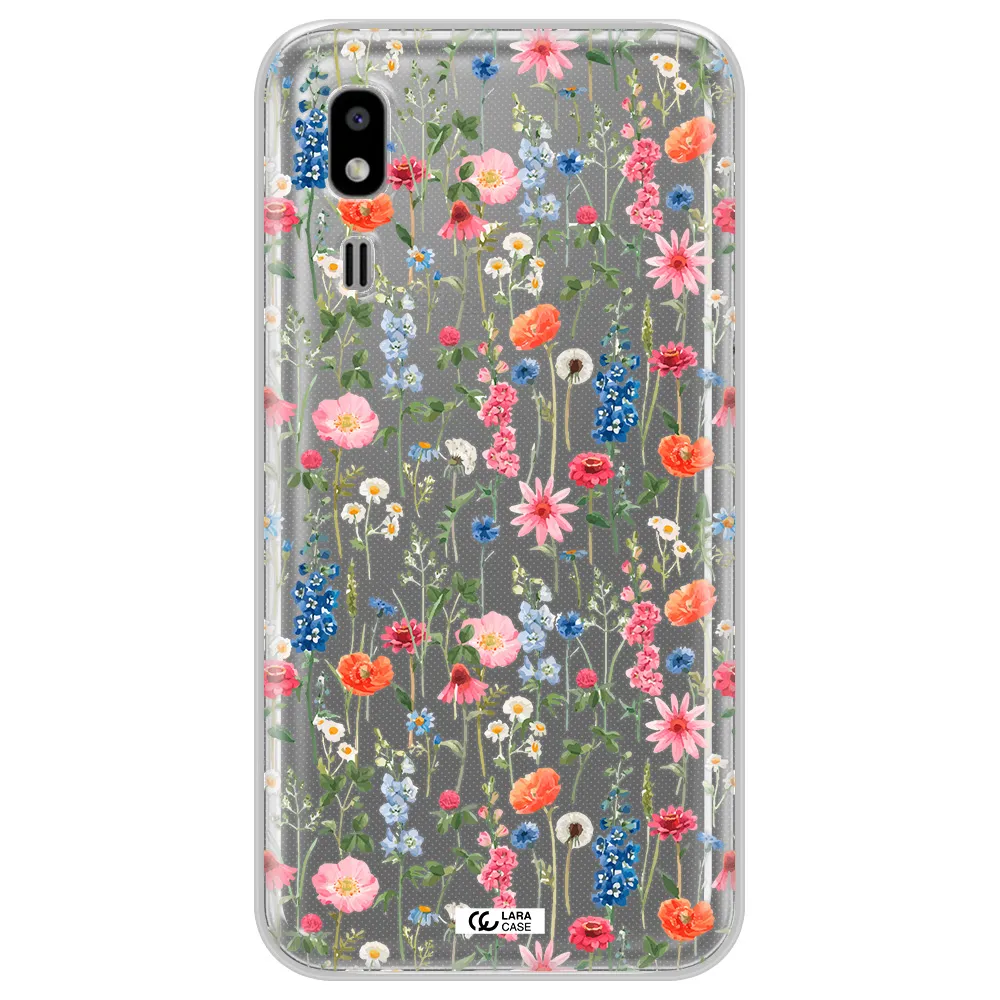 Green Blue Red Flowers Samsung A2 Core Clear TPU Case