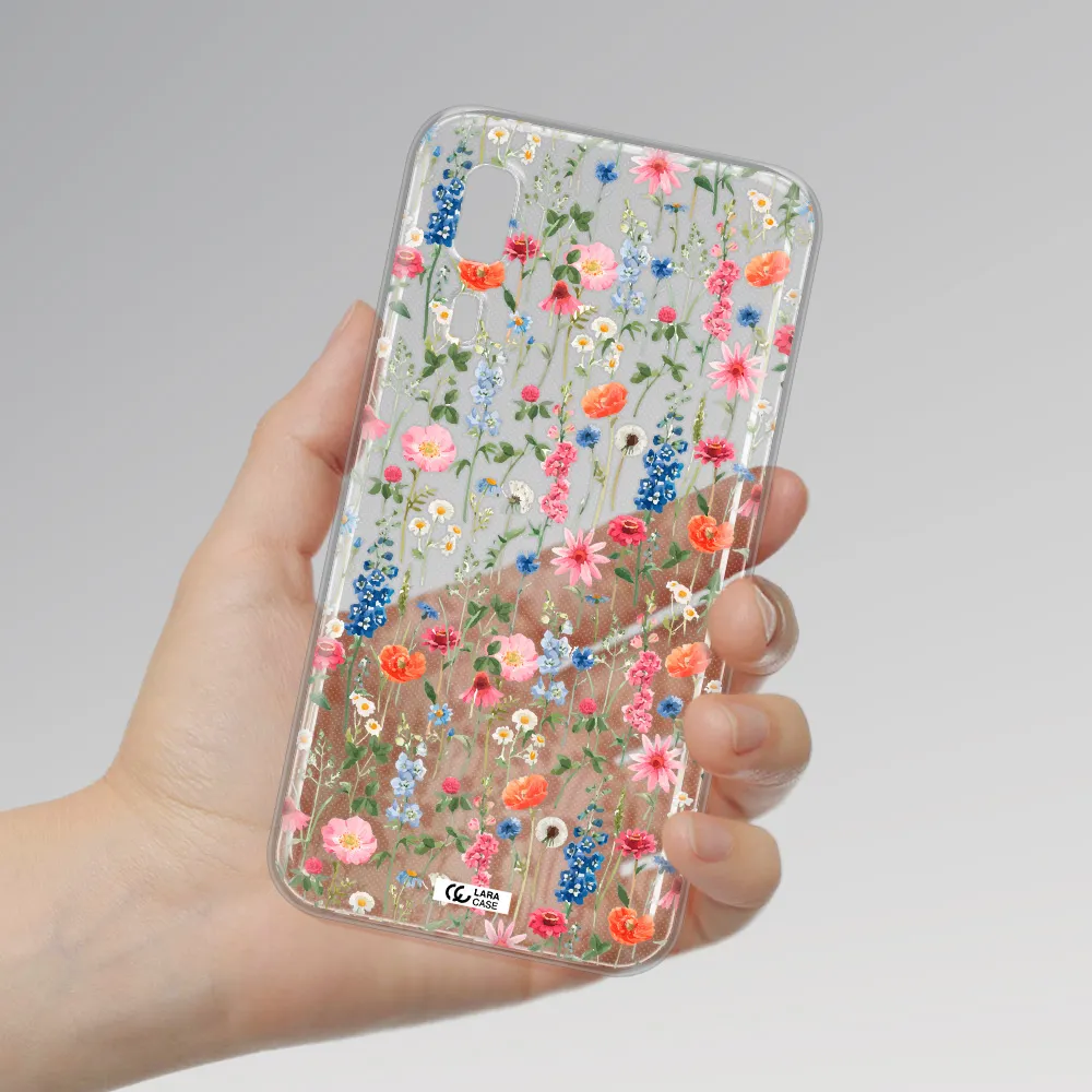 Green Blue Red Flowers Samsung A2 Core Clear TPU Case