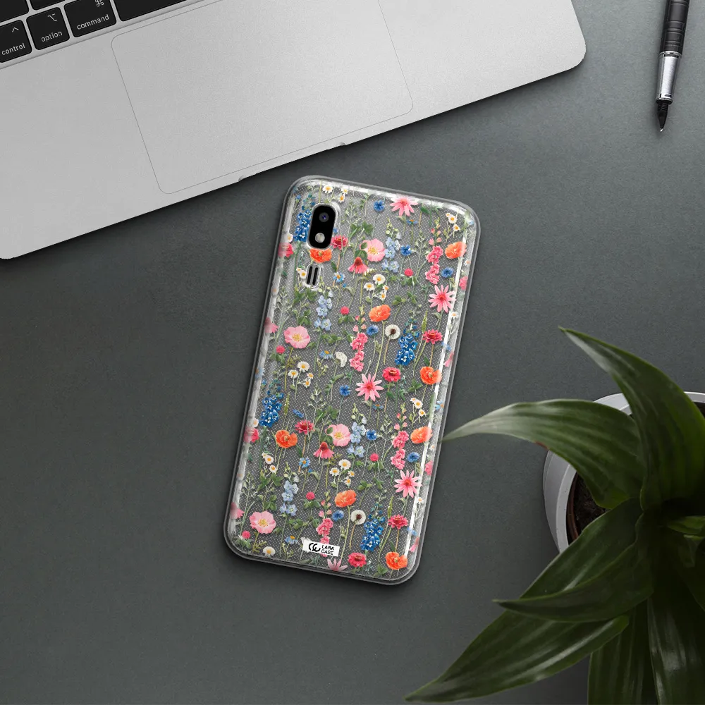 Green Blue Red Flowers Samsung A2 Core Clear TPU Case