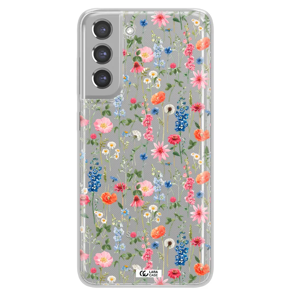 Green Blue Red Flowers Samsung A21 Fe Clear TPU Case