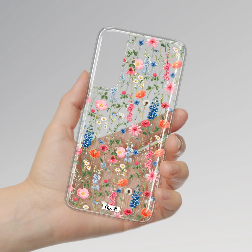 Green Blue Red Flowers Samsung A21 Fe Clear TPU Case