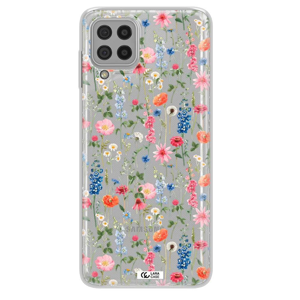Green Blue Red Flowers Samsung A22 4g Clear TPU Case