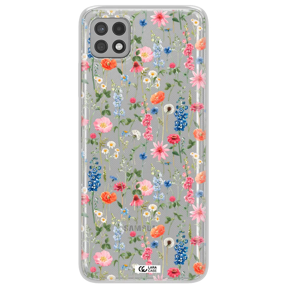 Green Blue Red Flowers Samsung A22 5g Clear TPU Case