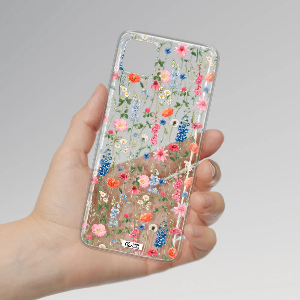 Green Blue Red Flowers Samsung A22 5g Clear TPU Case