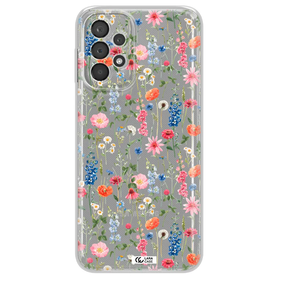 Green Blue Red Flowers Samsung A23 5G Clear Tpu Case