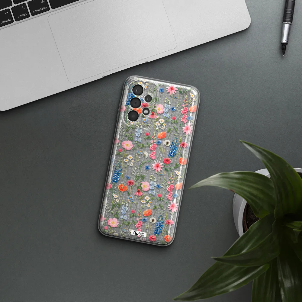 Green Blue Red Flowers Samsung A23 5G Clear Tpu Case