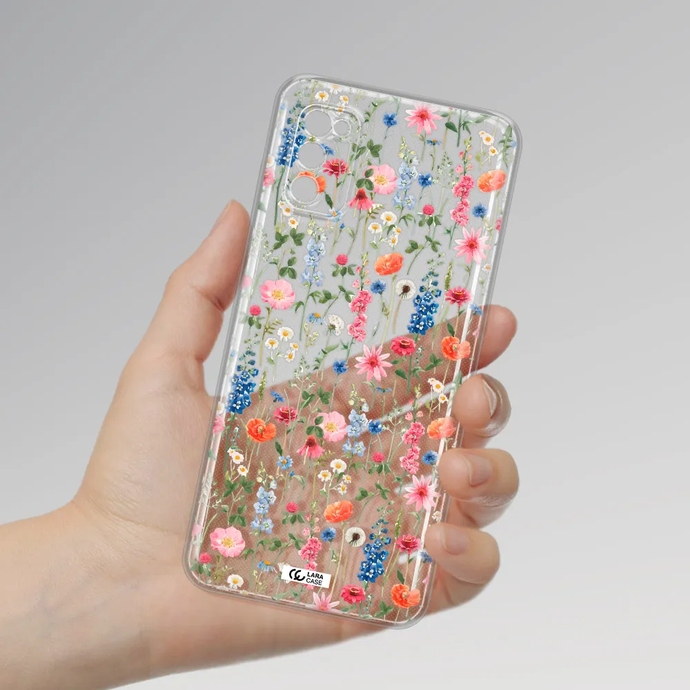 Green Blue Red Flowers Samsung A41 Clear Tpu Case