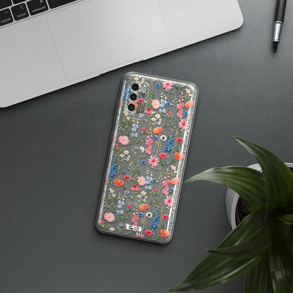 Green Blue Red Flowers Samsung A41 Clear Tpu Case