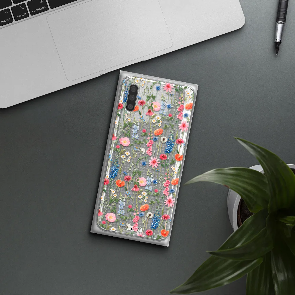 Green Blue Red Flowers Samsung A50S Clear Tpu Case