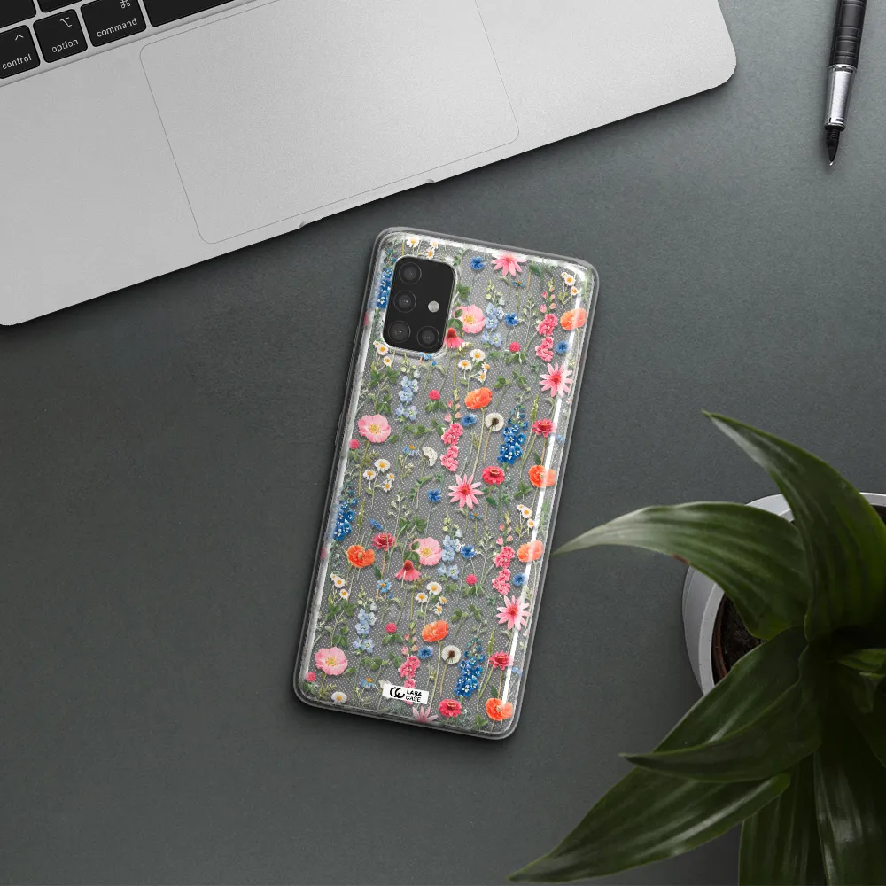 Green Blue Red Flowers Samsung A51 Clear TPU Case