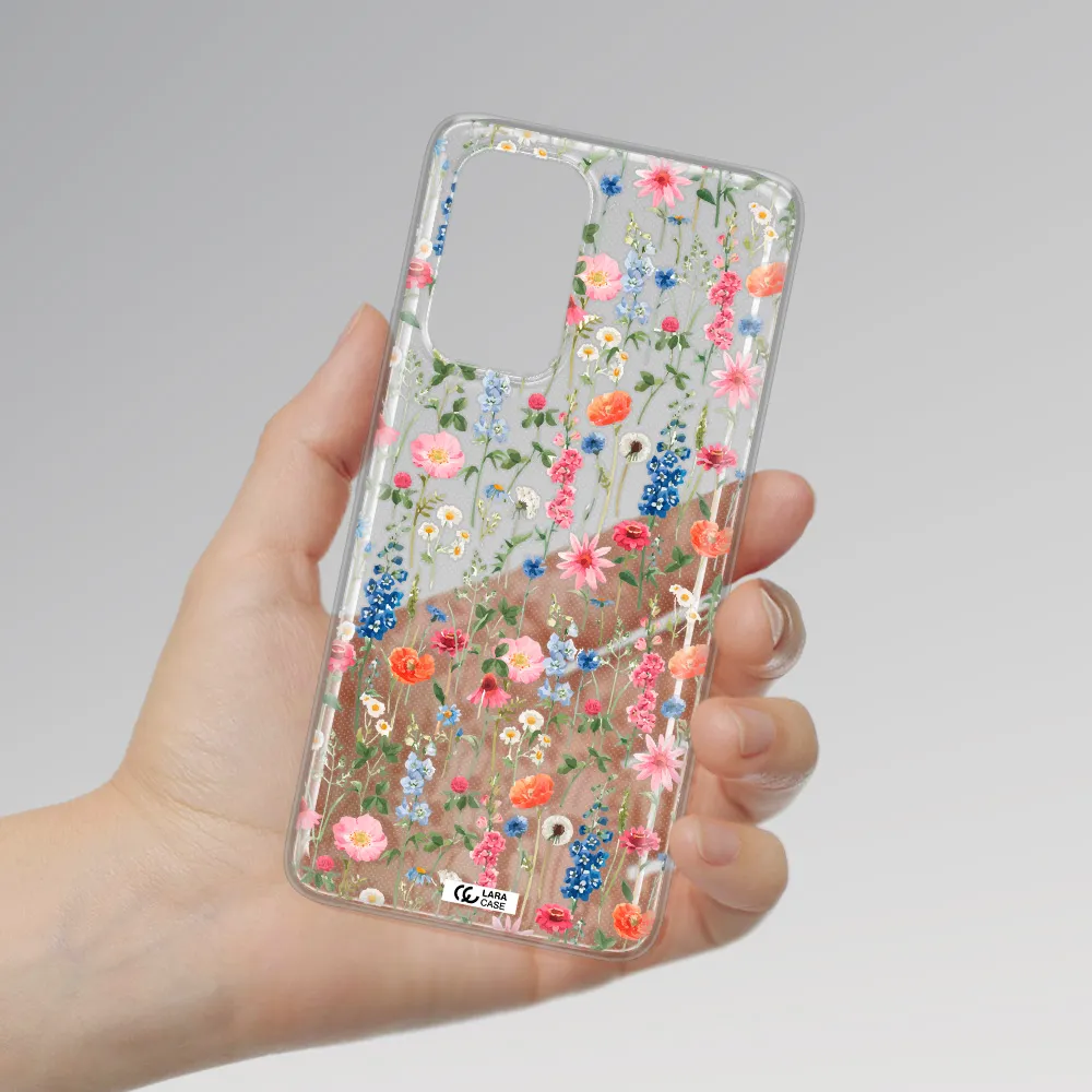 Green Blue Red Flowers Samsung A53 Clear TPU Case