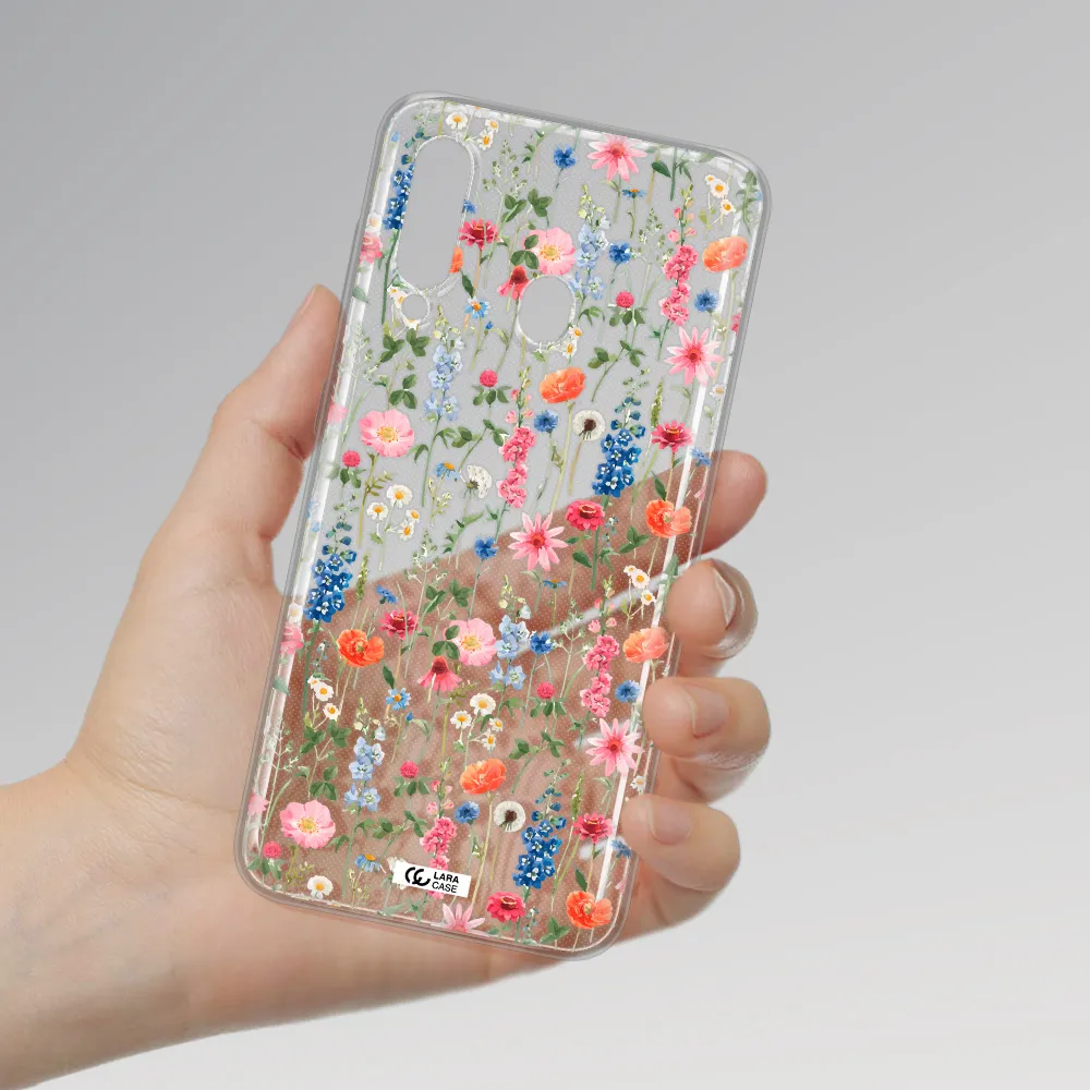 Green Blue Red Flowers Samsung A60 Clear TPU Case