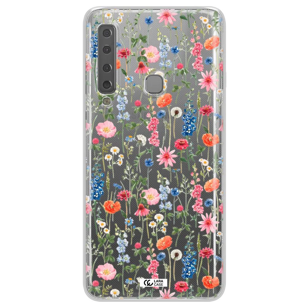 Green Blue Red Flowers Samsung A9 2018 Clear TPU Case