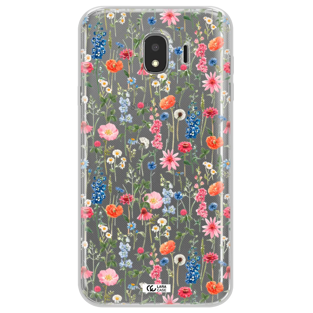 Green Blue Red Flowers Samsung J4 Clear TPU Case