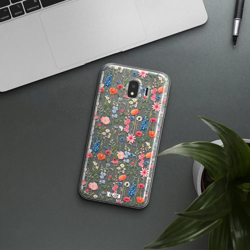 Green Blue Red Flowers Samsung J4 Clear TPU Case