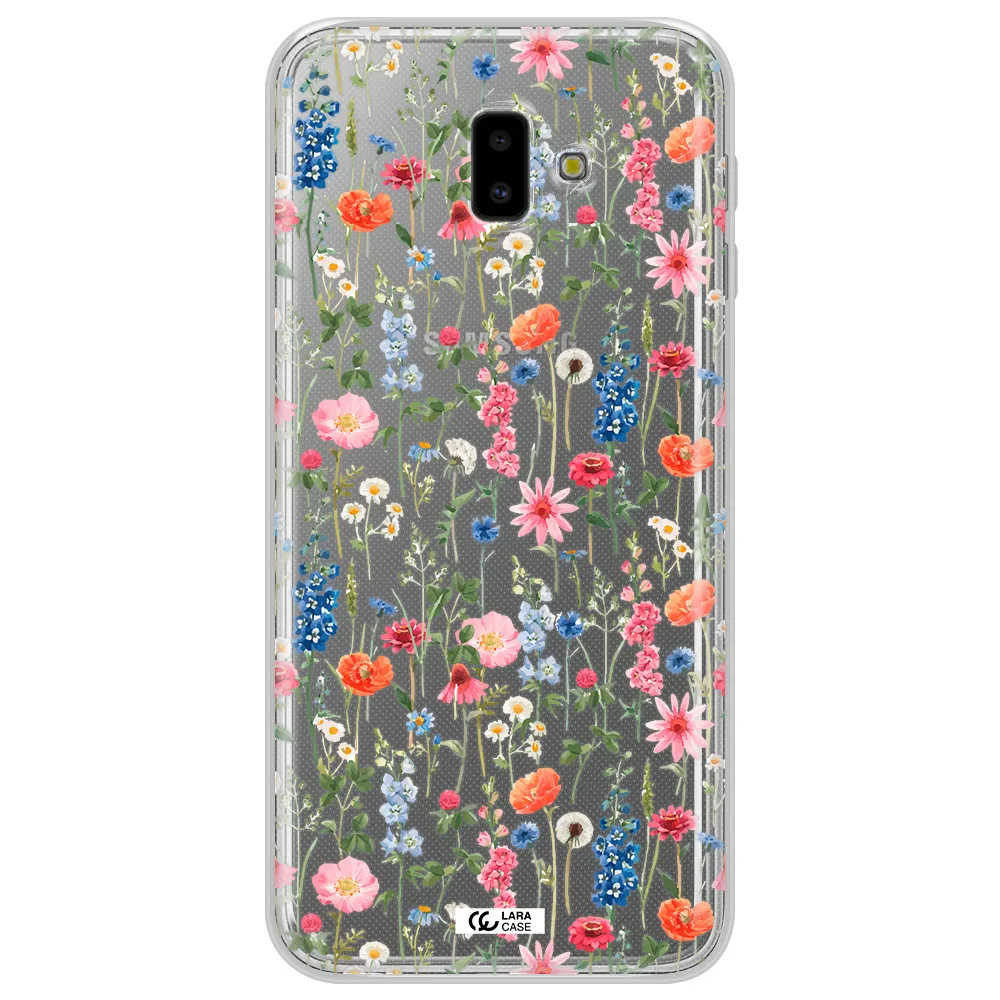 Green Blue Red Flowers Samsung J6 Plus Clear TPU Case