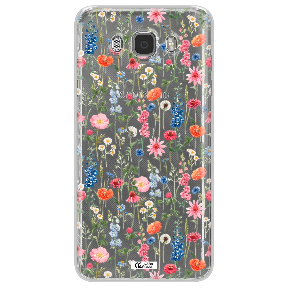 Green Blue Red Flowers Samsung J7 2016 Clear TPU Case