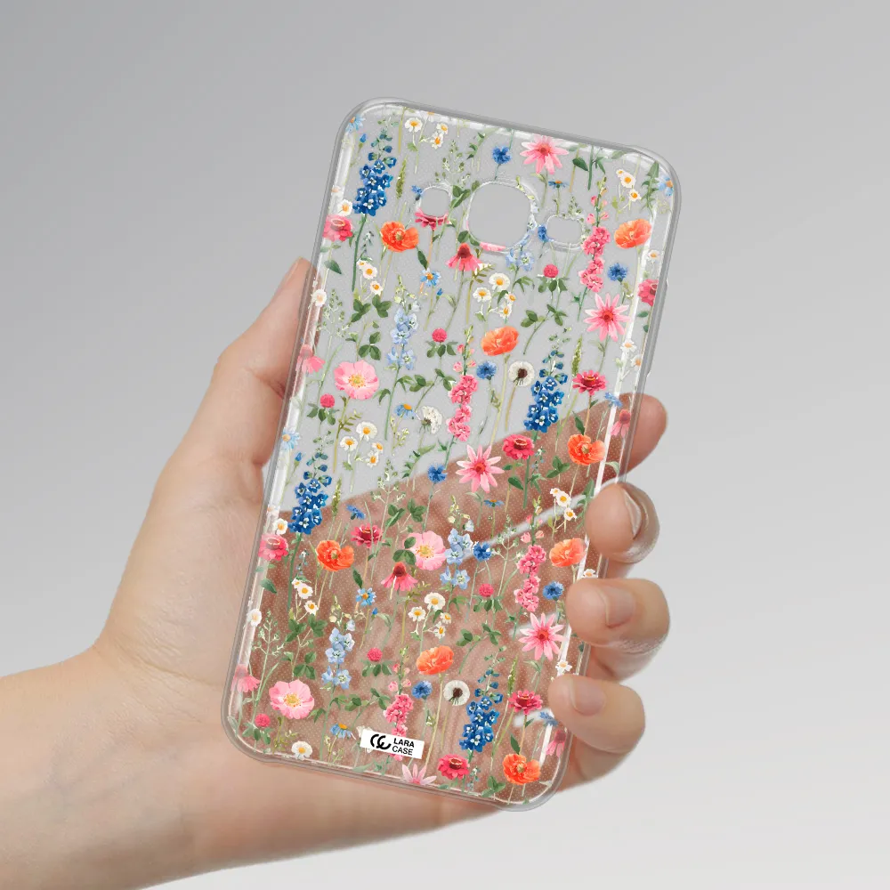Green Blue Red Flowers Samsung J7 Clear TPU Case