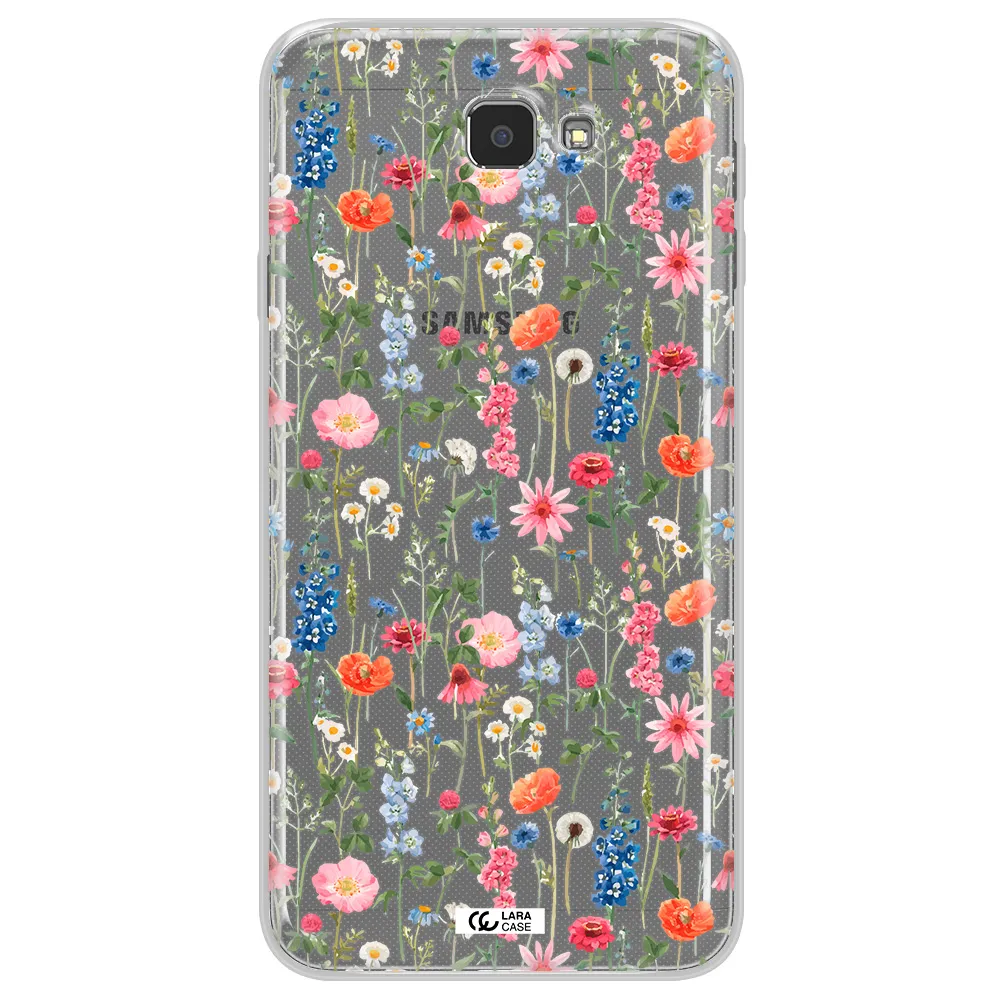 Green Blue Red Flowers Samsung J7 Prim Clear TPU Case