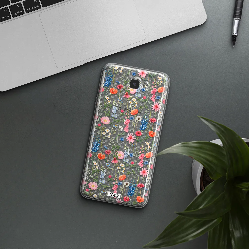 Green Blue Red Flowers Samsung J7 Prim Clear TPU Case