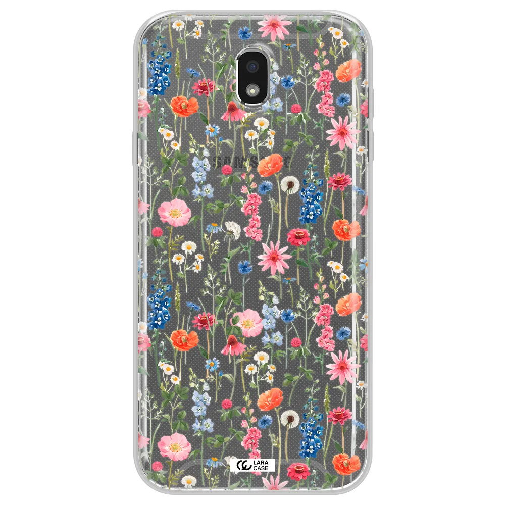 Green Blue Red Flowers Samsung J7 Pro Clear TPU Case