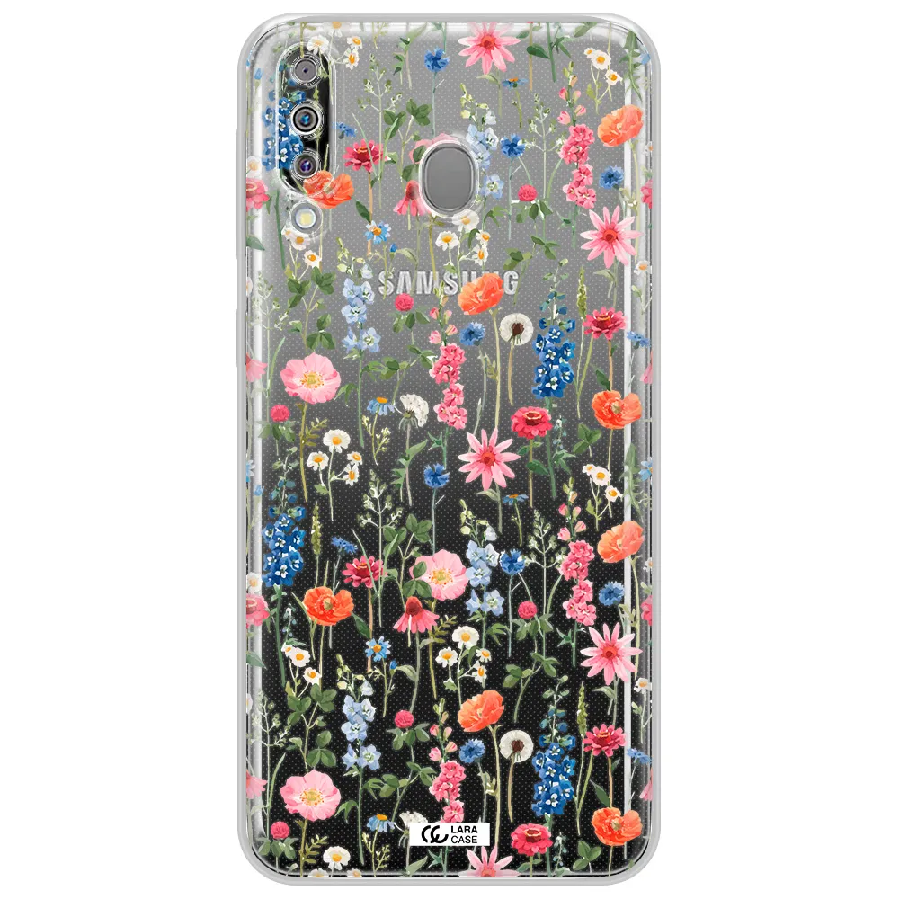 Green Blue Red Flowers Samsung M30 Clear TPU Case