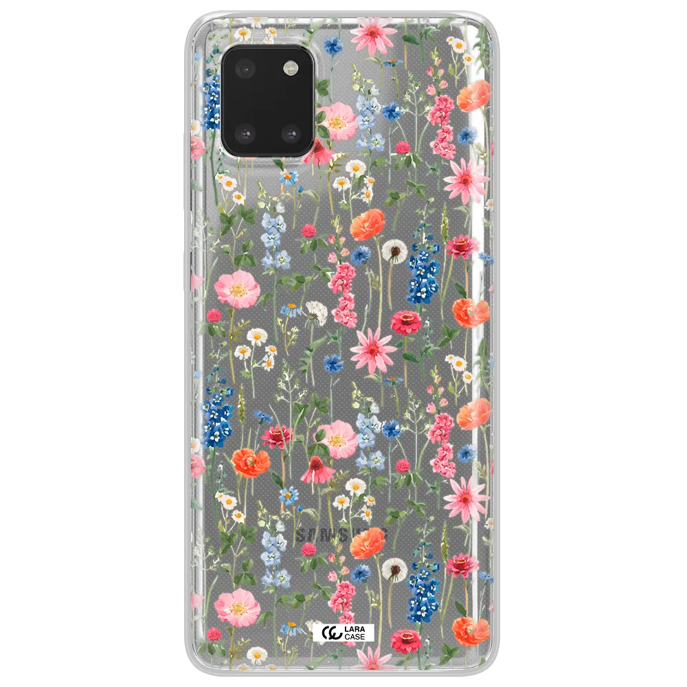 Green Blue Red Flowers Samsung Note 10 Lite Clear TPU Case