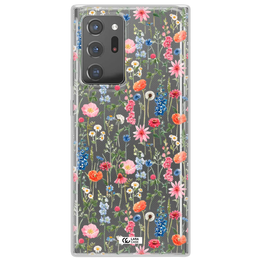 Green Blue Red Flowers Samsung Note 20 Ultra Clear TPU Case