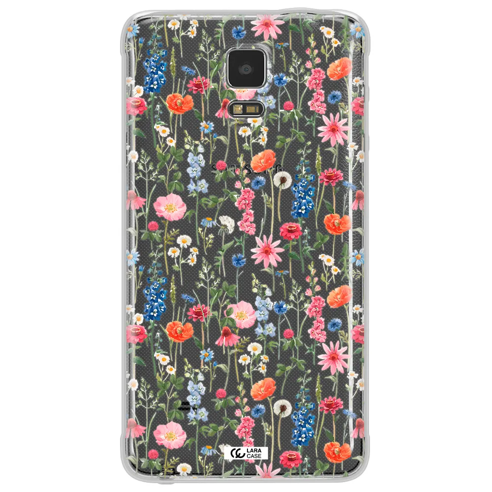 Green Blue Red Flowers Samsung Note 4 Clear TPU Case