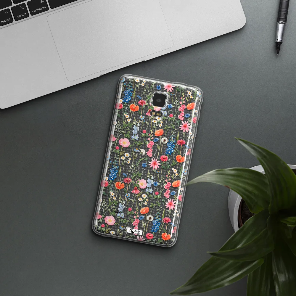 Green Blue Red Flowers Samsung Note 4 Clear TPU Case