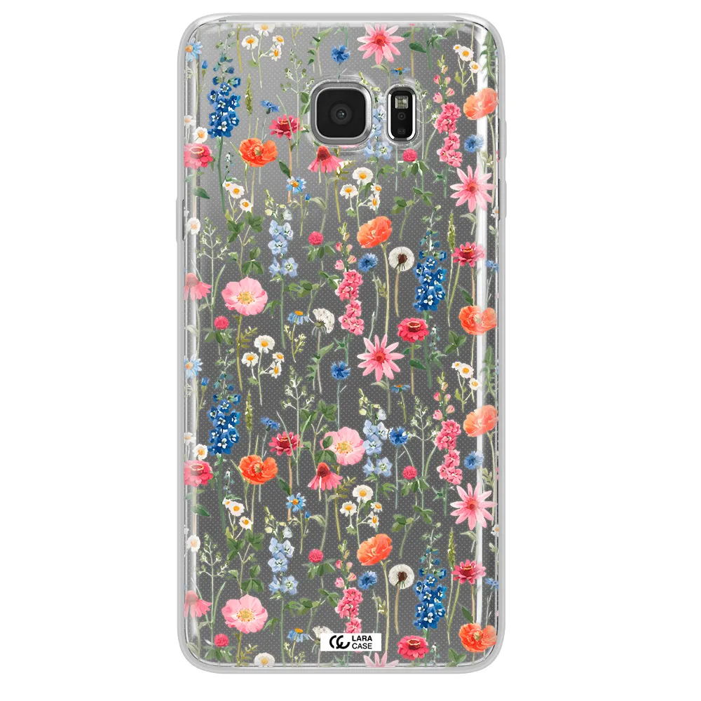 Green Blue Red Flowers Samsung Note 5 Clear TPU Case