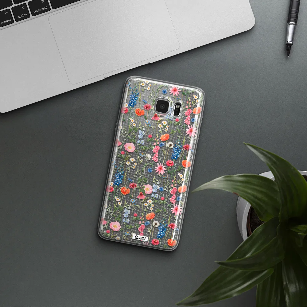 Green Blue Red Flowers Samsung Note 5 Clear TPU Case