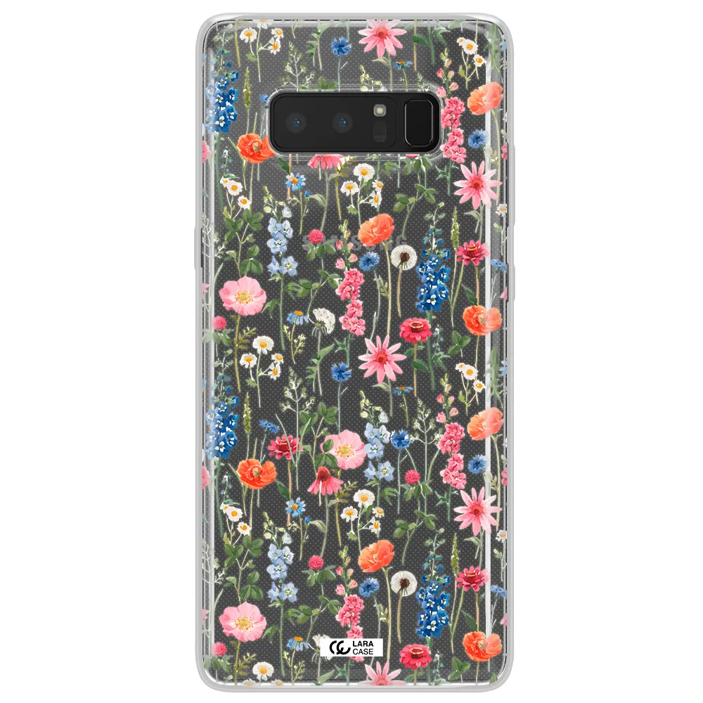 Green Blue Red Flowers Samsung Note 8 Clear TPU Case