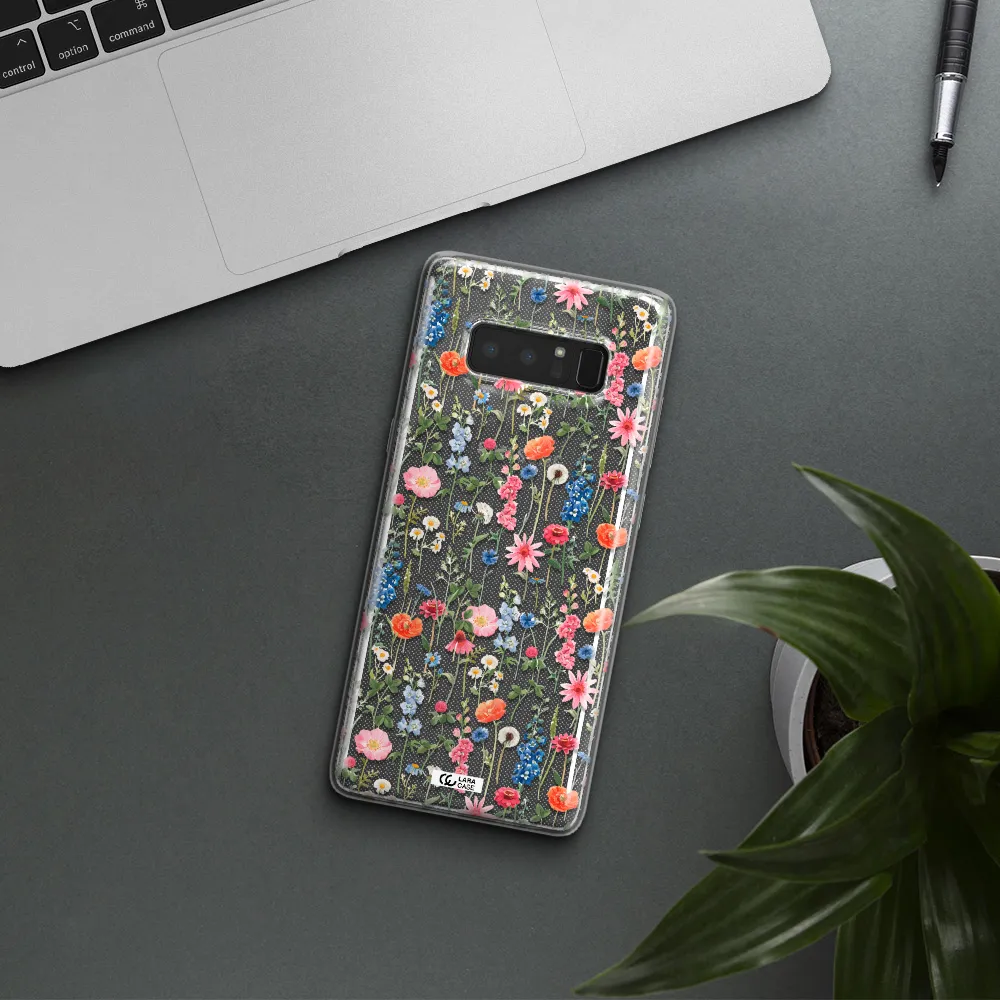 Green Blue Red Flowers Samsung Note 8 Clear TPU Case