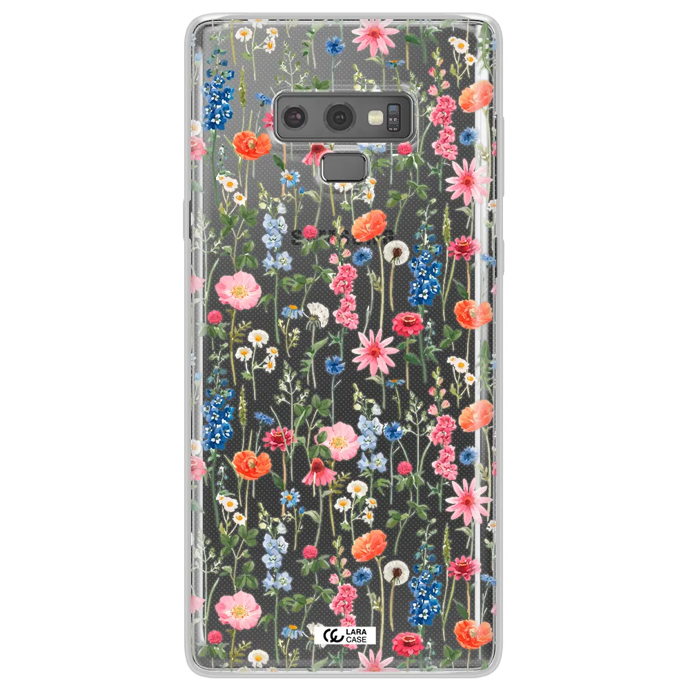 Green Blue Red Flowers Samsung Note 9 Clear TPU Case