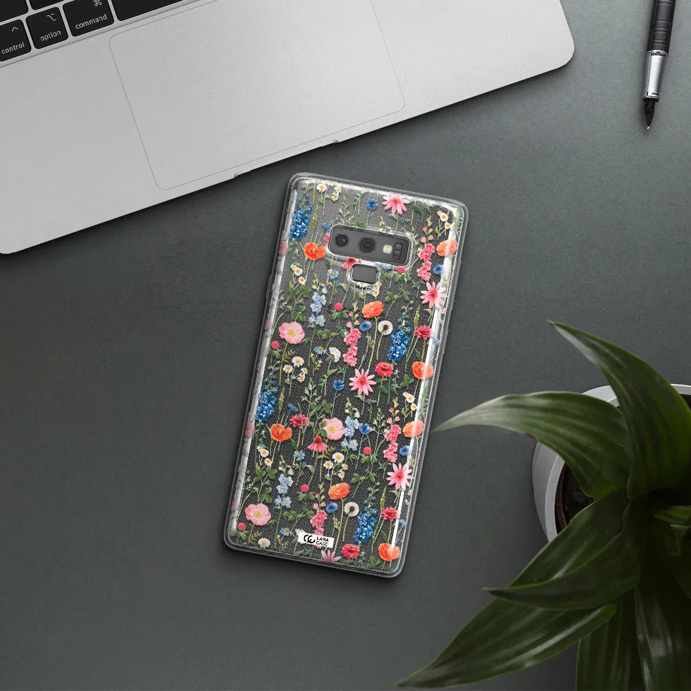 Green Blue Red Flowers Samsung Note 9 Clear TPU Case