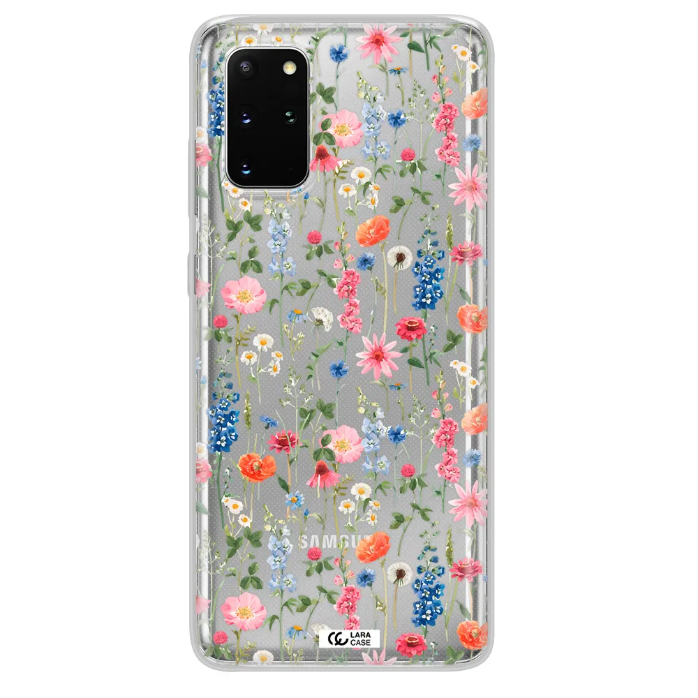 Green Blue Red Flowers Samsung S 20 Plus Clear TPU Case