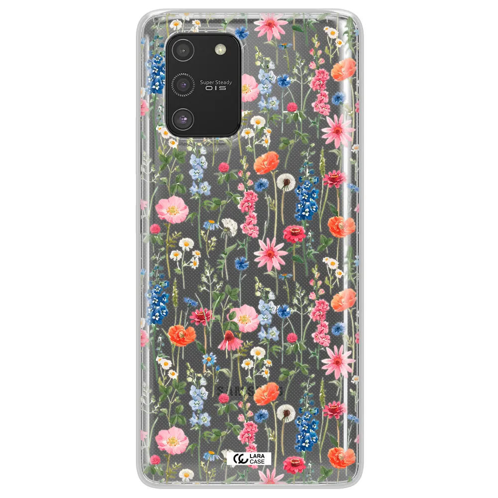 Green Blue Red Flowers Samsung S10 Lite Clear TPU Case