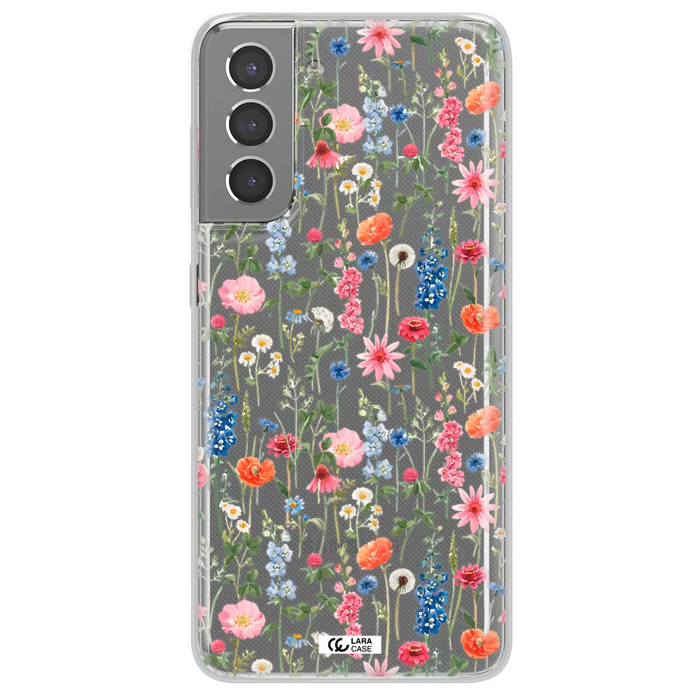 Green Blue Red Flowers Samsung S21 Plus Clear TPU Case