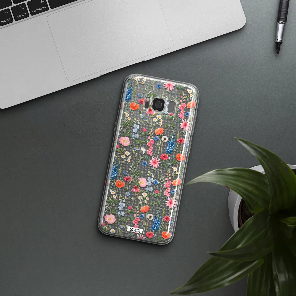 Green Blue Red Flowers Samsung S8 Clear TPU Case