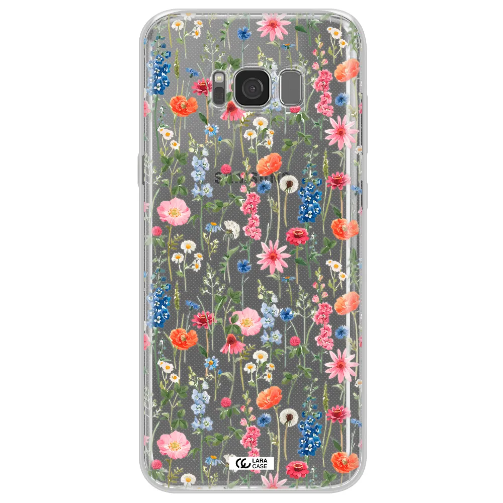 Green Blue Red Flowers Samsung S8 Plus Clear TPU Case