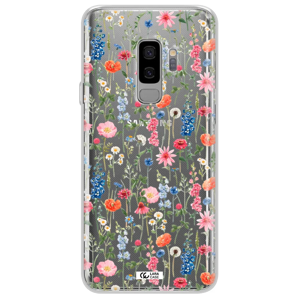 Green Blue Red Flowers Samsung S9 Plus Clear TPU Case