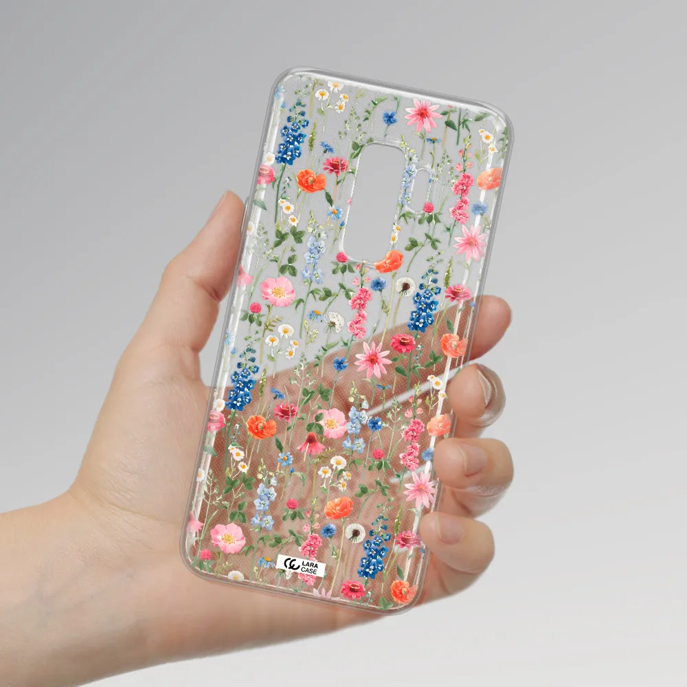 Green Blue Red Flowers Samsung S9 Plus Clear TPU Case