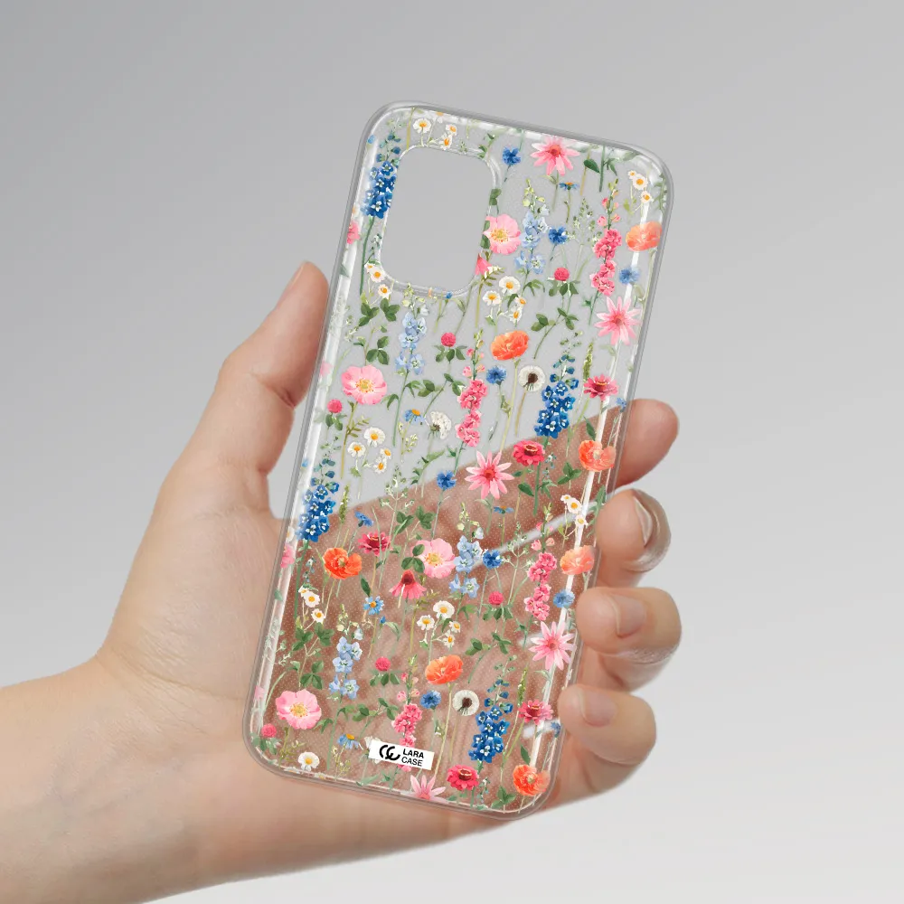 Green Blue Red Flowers Xiaomi Mi 10 Lite Clear TPU Case