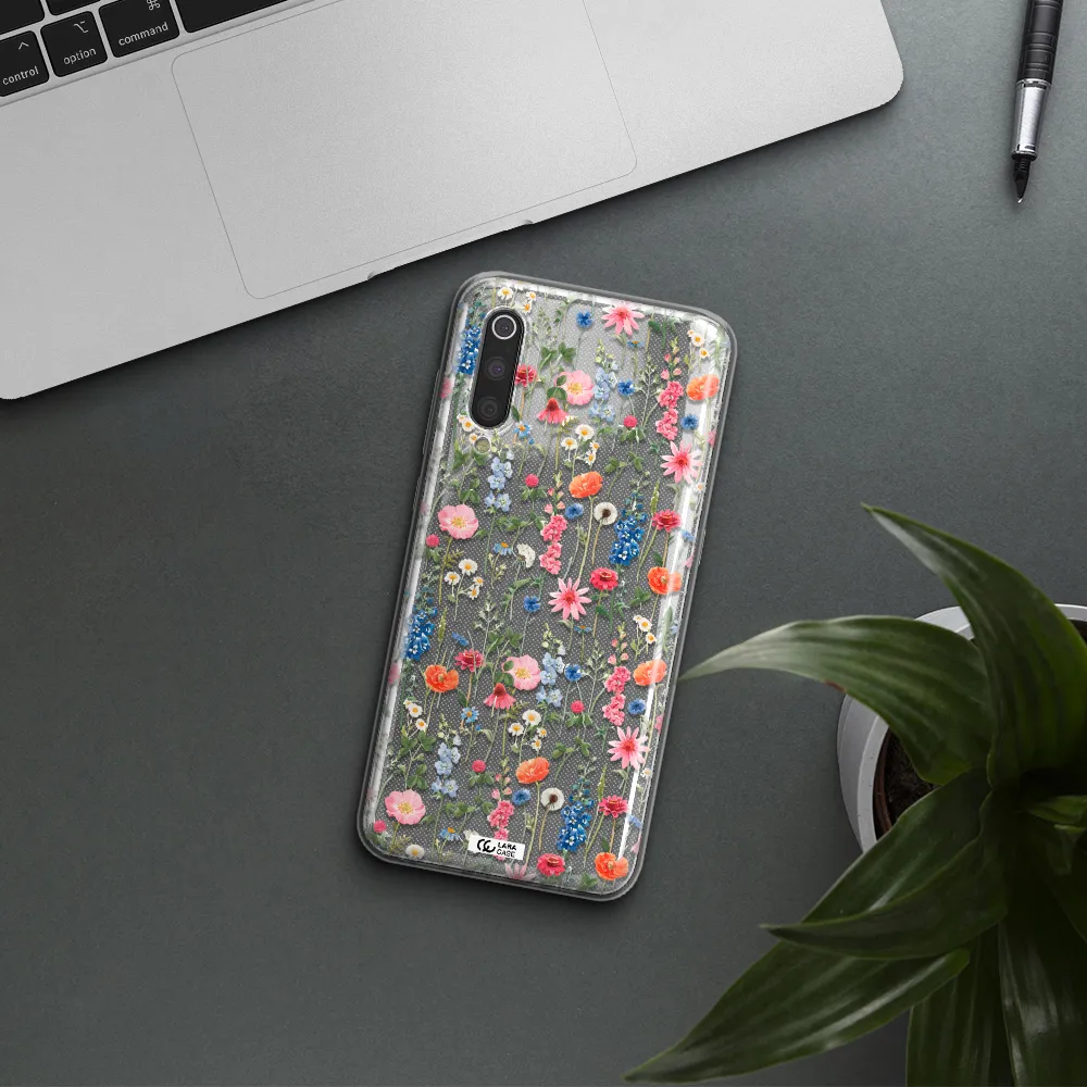Green Blue Red Flowers Xiaomi Mi 9 Clear TPU Case