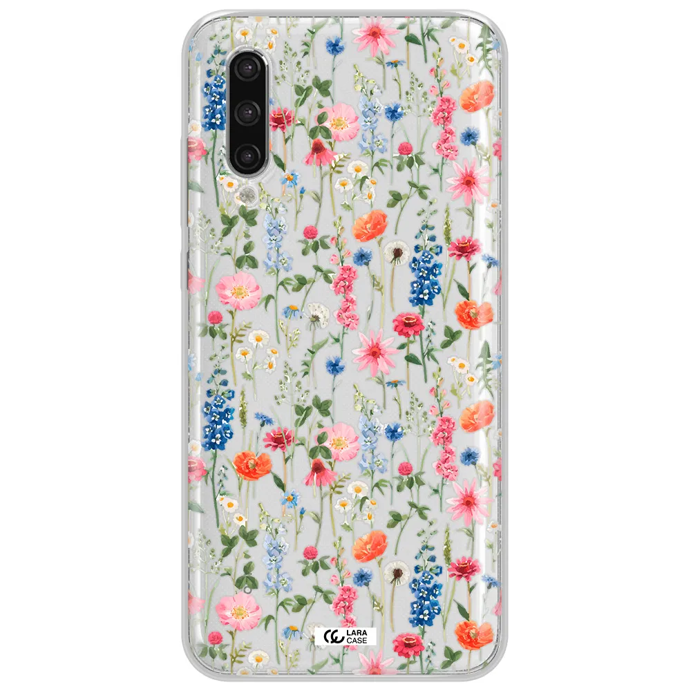 Green Blue Red Flowers Xiaomi Mi 9 Lite Clear Tpu Case