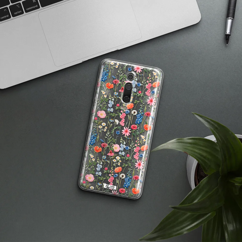 Green Blue Red Flowers Xiaomi Mi 9T Clear TPU Case