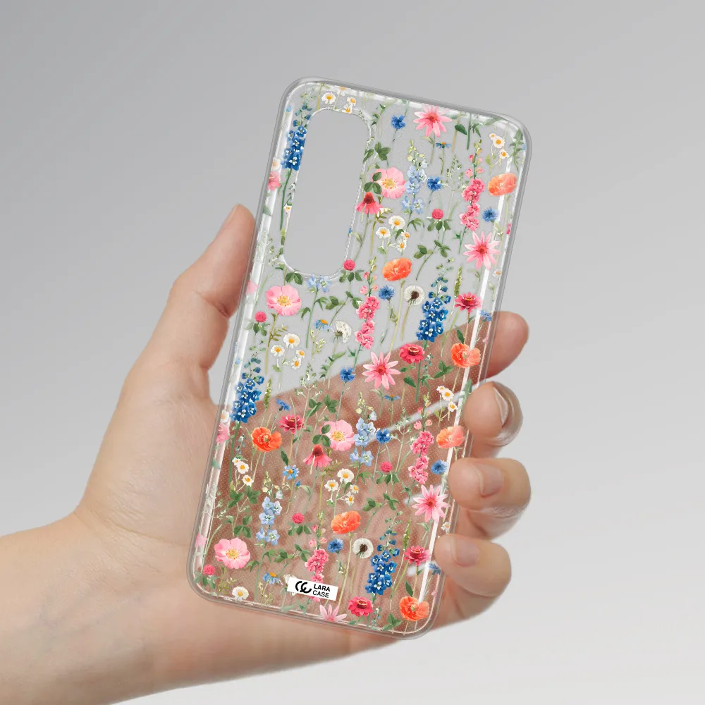 Green Blue Red Flowers Xiaomi Mi Note 10 Lite Clear TPU Case