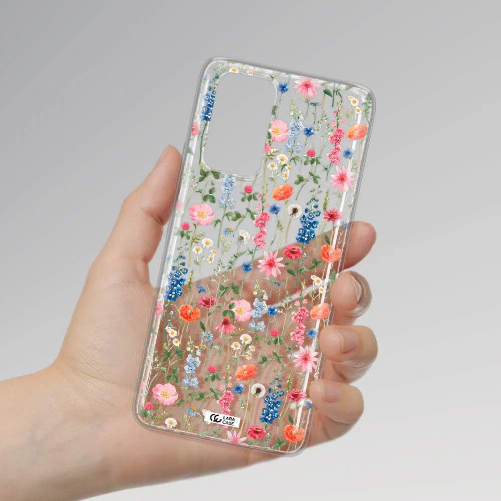 Green Blue Red Flowers Xiaomi Note 10 Pro Clear TPU Case