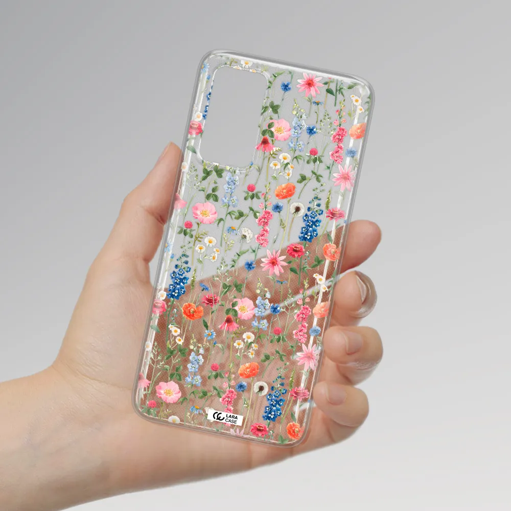 Green Blue Red Flowers Xiaomi Note 11 Pro Clear TPU Case